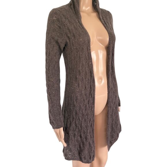 Cynthia Rowley 100% Cashmere Hooded Cardigan Sweater M Cottagecore Soft Girl - Picture 1 of 6